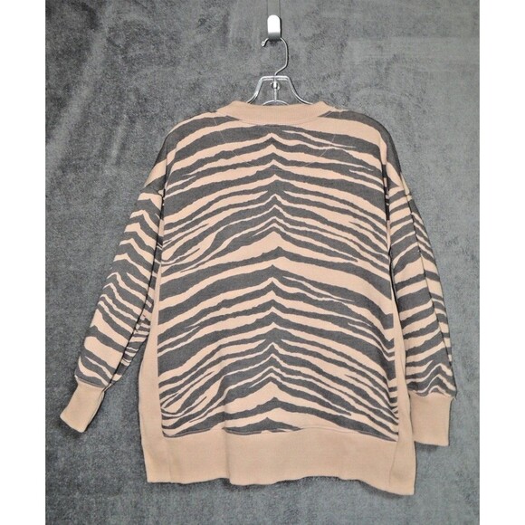 Aerie Zebra Print Good Vibes Legging Length Oversized Sweatshirt Pullover Sz. Sm - Picture 3 of 5